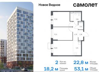 Продам двухкомнатную квартиру, 53.1 м2, Ленинский городской округ, жилой комплекс Новое Видное, 13.2