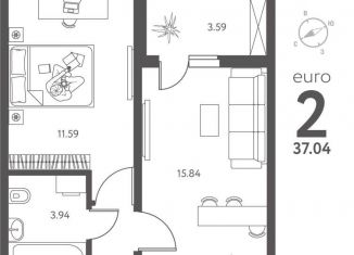 Продажа 1-комнатной квартиры, 37 м2, Липецк