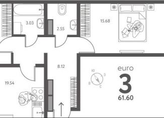 Продается 2-ком. квартира, 61.6 м2, Липецкая область, улица Перова, 2Д