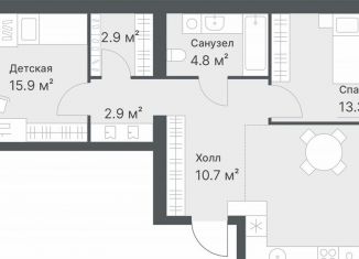 Продам 2-комнатную квартиру, 69.4 м2, Тюмень, Калининский округ