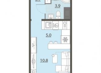 Продается квартира студия, 22.8 м2, Екатеринбург, улица Архитектора Белянкина