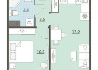 1-ком. квартира на продажу, 35.4 м2, Екатеринбург, улица Архитектора Белянкина