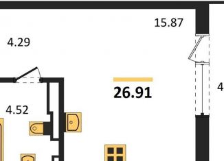 Продам квартиру студию, 26.9 м2, Калининград, улица Старшины Дадаева, 55, Ленинградский район