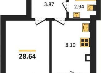 Продается 1-ком. квартира, 28.6 м2, Калининград, Ленинградский район