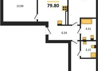 3-ком. квартира на продажу, 79.8 м2, Калининградская область, улица Александра Невского, 194А