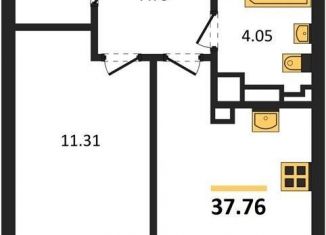 Продаю однокомнатную квартиру, 37.8 м2, Калининград, Батальная улица, 65Б, Московский район