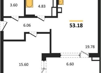 Продается 1-комнатная квартира, 53.2 м2, Калининград, Батальная улица, 65Б, Московский район