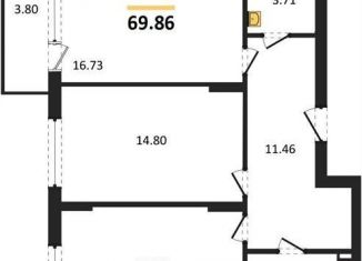 Продажа двухкомнатной квартиры, 69.9 м2, поселок Малое Исаково