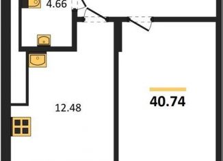 1-комнатная квартира на продажу, 40.7 м2, поселок Малое Исаково