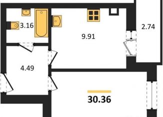 Продажа 1-комнатной квартиры, 30.4 м2, Калининград, Московский район