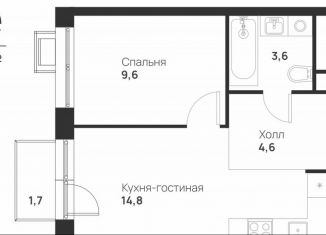 Продается 1-ком. квартира, 33.1 м2, посёлок Газопровод, посёлок Газопровод, 13с7