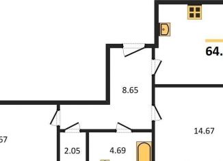 Продается 2-ком. квартира, 64.8 м2, Калининград, улица Куйбышева, 84