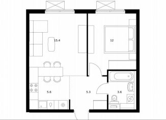 Продается однокомнатная квартира, 41.9 м2, Москва, жилой комплекс Волжский Парк, 5.4, метро Стахановская