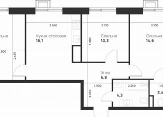 Продаю трехкомнатную квартиру, 67.2 м2, Москва, посёлок Газопровод, 2