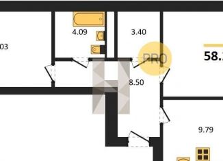 Продаю 2-ком. квартиру, 58.3 м2, Калининград, Суздальская улица, 15