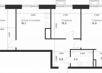 Продается 3-комнатная квартира, 67.2 м2, Москва, посёлок Газопровод, 13с7