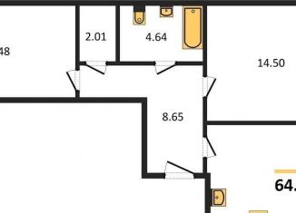 Продажа 2-ком. квартиры, 64.4 м2, Калининград, улица Куйбышева, 84