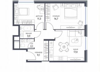 Продажа 2-комнатной квартиры, 59.2 м2, Москва, станция Бульвар Рокоссовского