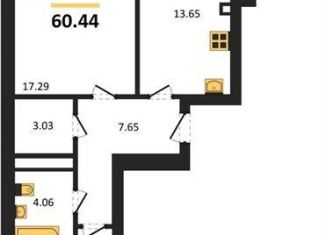 2-ком. квартира на продажу, 60.4 м2, Калининград, Московский район