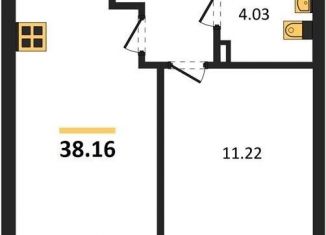 Продаю 1-комнатную квартиру, 38.2 м2, Калининград, Батальная улица, 65Б, Московский район