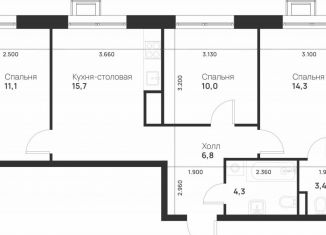 Продажа 3-комнатной квартиры, 65.6 м2, Москва, посёлок Газопровод, 2