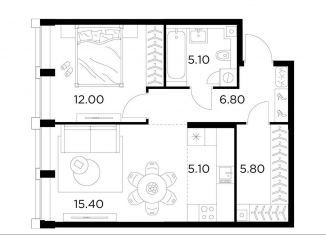 2-ком. квартира на продажу, 50.2 м2, Москва, САО