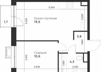 Продаю 1-ком. квартиру, 38.8 м2, посёлок Газопровод, посёлок Газопровод, 2