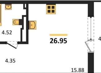 Квартира на продажу студия, 27 м2, Калининград, улица Старшины Дадаева, 55