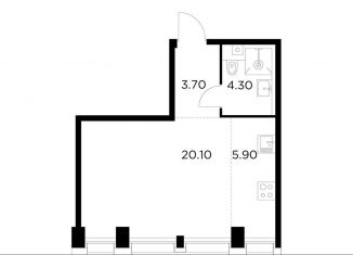 Продам квартиру студию, 33.9 м2, Москва, метро Водный стадион