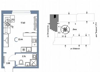Продажа однокомнатной квартиры, 23.4 м2, Екатеринбург, Шефская улица, 28, Орджоникидзевский район