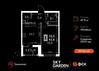 Продаю однокомнатную квартиру, 42.8 м2, Москва, Строительный проезд, 9с9