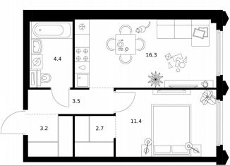 Продается 1-ком. квартира, 41.5 м2, Москва, район Западное Дегунино