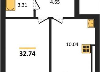 Продаю однокомнатную квартиру, 32.7 м2, Калининград