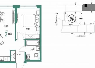 Продаю 2-комнатную квартиру, 37 м2, Екатеринбург, Шефская улица, 28