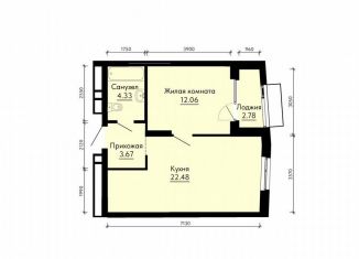 Однокомнатная квартира на продажу, 43.9 м2, Екатеринбург, Верх-Исетский район, жилой комплекс ПаркЛайф, 8