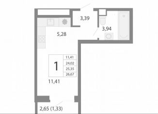 Продаю квартиру студию, 25.4 м2, Екатеринбург, Орджоникидзевский район