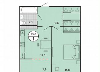 Продается 1-комнатная квартира, 45 м2, Ставропольский край