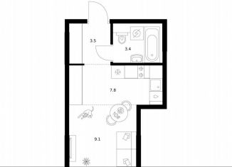 Квартира на продажу студия, 23.8 м2, Москва, жилой комплекс Москворечье, 1.3