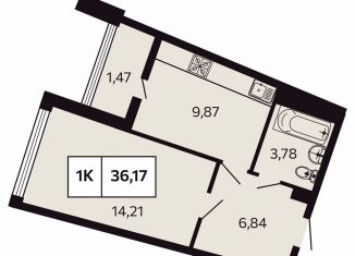 Продается 1-комнатная квартира, 36.2 м2, Сочи