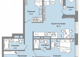 Продаю 3-ком. квартиру, 82 м2, Киров, улица Дмитрия Козулева, 1