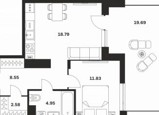 Продажа 1-комнатной квартиры, 66.4 м2, Тула