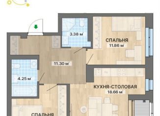 Продается 2-комнатная квартира, 63.6 м2, Екатеринбург, метро Проспект Космонавтов