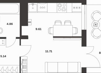 Продажа однокомнатной квартиры, 39.6 м2, Тула, Центральный территориальный округ