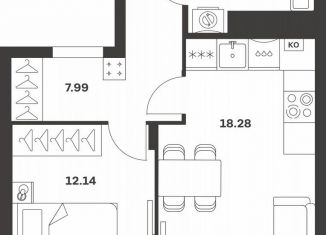 Продается 1-комнатная квартира, 43.2 м2, Тула, Центральный территориальный округ