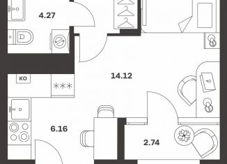 Продам квартиру студию, 32.6 м2, Тула