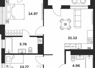 2-ком. квартира на продажу, 78.3 м2, Тула, Центральный территориальный округ