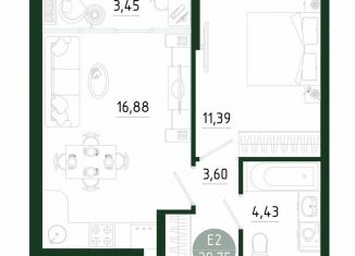 Продается 1-ком. квартира, 39.8 м2, Тула, Привокзальный территориальный округ