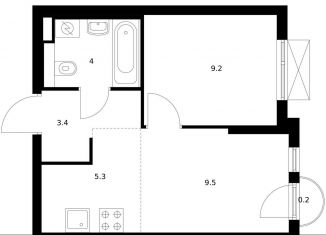 Продам 1-ком. квартиру, 31.6 м2, Тверская область, деревня Глухово, 3