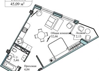 Продаю 1-ком. квартиру, 47.3 м2, Севастополь, улица Лётчиков, 10