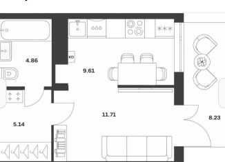 Продается 1-комнатная квартира, 39.6 м2, Тула